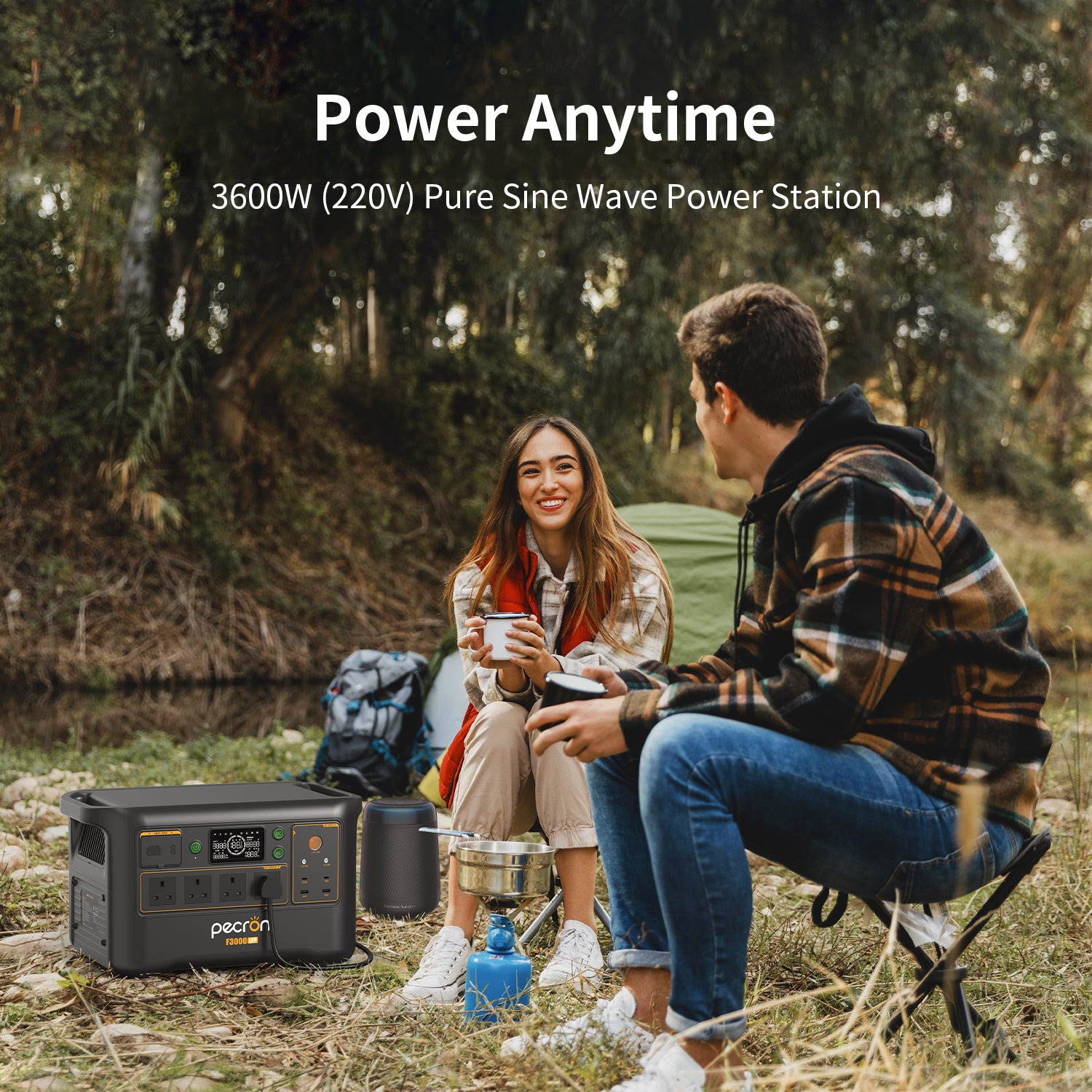 PECRON F3000LFP Portable Power Station 3072Wh with 3600W AC Outlets, Solar Generator & LiFePO4 Battery