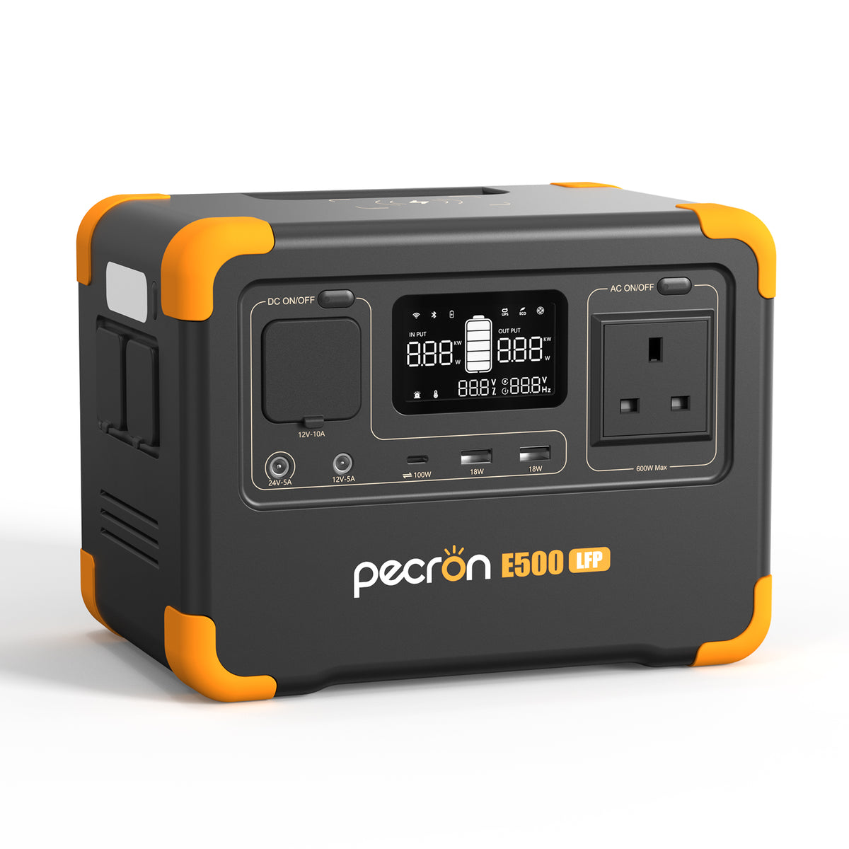 PECRON E500LFP Portable Power Station 600W/576Wh LiFePO4 Battery